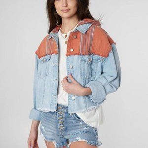 Free People Baja Hooded Denim Jacket